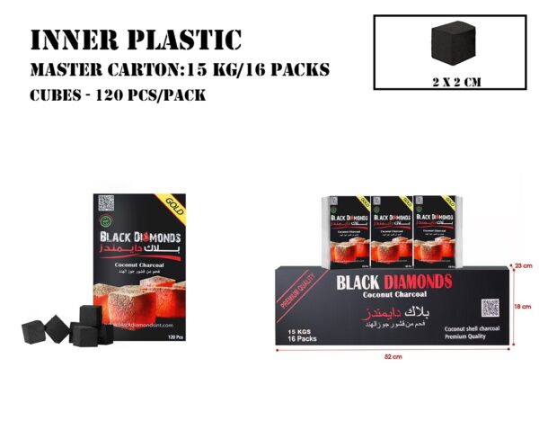 Charcoal Cubes (120 Pcs) (IP) 15kg - Image 2
