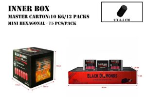 Charcoal Mini Hexa (75 Pcs) MC