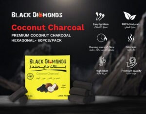 CHARCOAL HEXAGONAL (60 Pcs)
