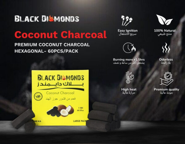 Charcoal Hexagonal (60 Pcs) IB