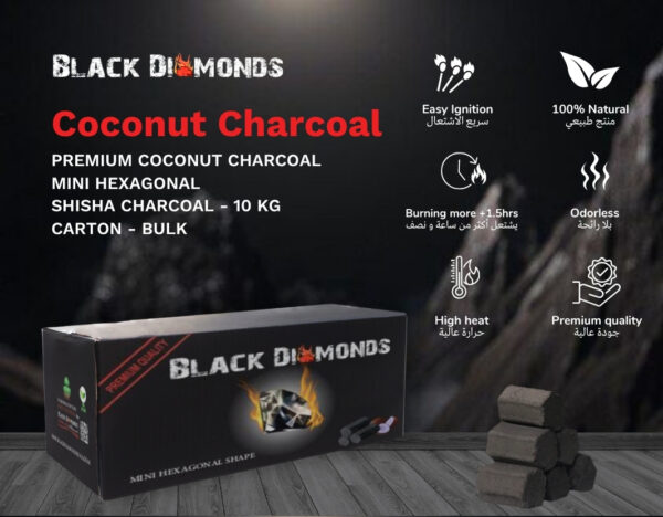 Coconut Charcoal Mini Hexagonal Bulk (10KG)